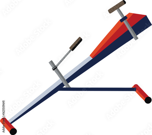 Modern home exercise machine with red and blue accents