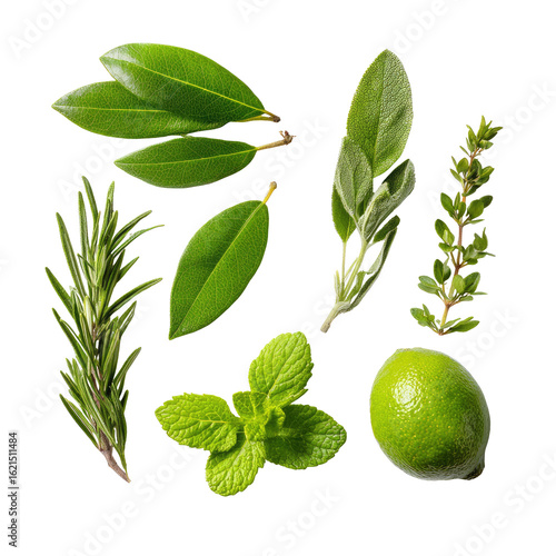Fresh herbs and lime