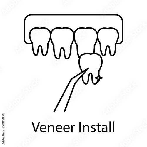 Veneer Install Icon. Vector Design