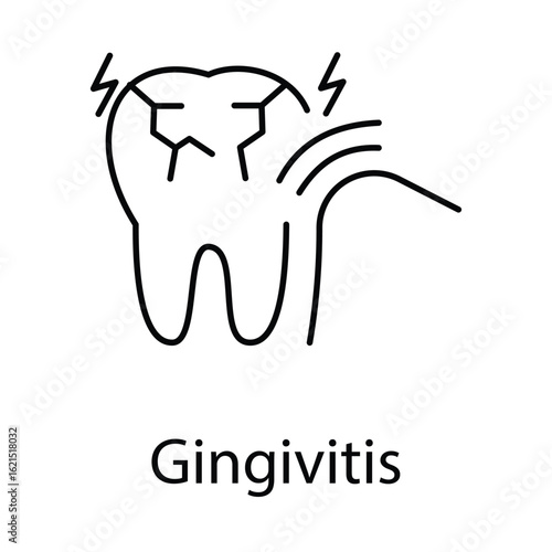 Gingivitis Icon. Vector Design