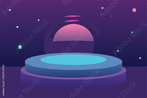 moon and stars on the night sky