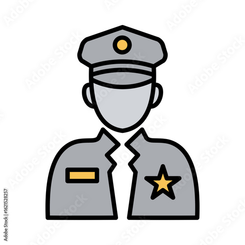 Security Officer Icon Vector Illustration Color Version