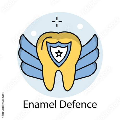 Enamel Defence Icon. Vector Design