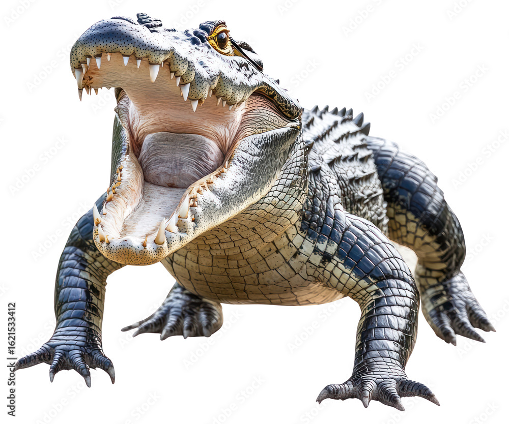 Fototapeta premium PNG Crocodile roaring alligator reptile animal.