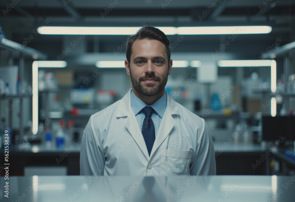 Fototapeta premium Adhesive chemist in a lab developing innovative bonding formulations