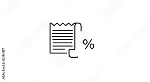 Promotion and sale get discount sale price percentage off with receipt savings and special offer promotion deal for shopping vector