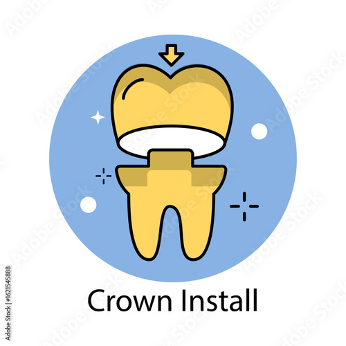 Crown Install Icon. Vector Design