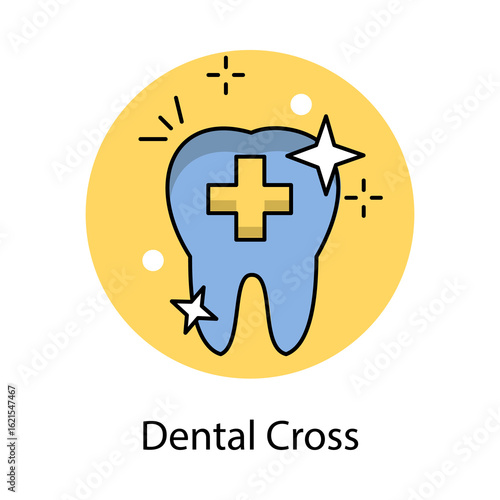 Dental Cross Icon. Vector Design