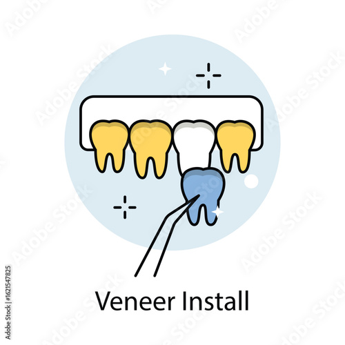 Veneer Install Icon. Vector Design