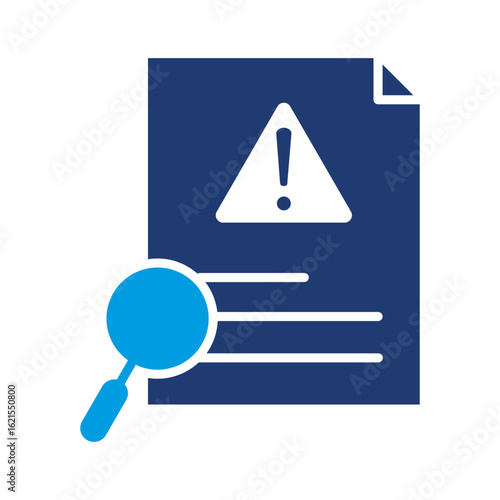 Incident Analysis Icon Vector Illustration Blue Version