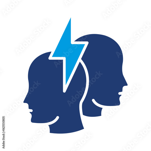 Conflict Icon Vector Illustration Blue Version