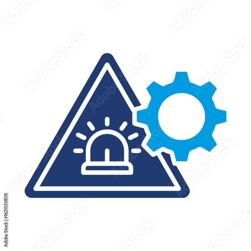 Incident Control Icon Vector Illustration Blue Version