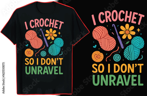Crochet T-Shirt Design  Funny Yarn Lover Retro Craft Graphic

