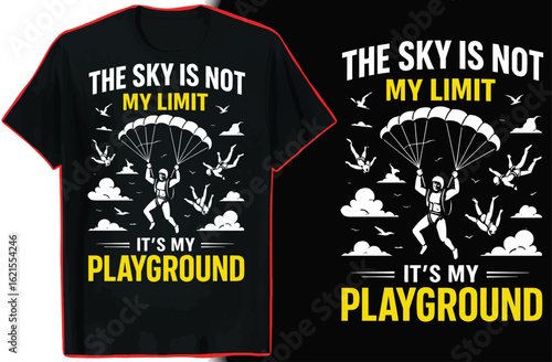 Skydiving T-Shirt Design  Free Fall Adventure Retro Art

