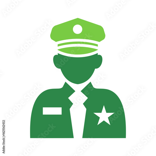 Security Officer Icon Vector Illustration Green Version