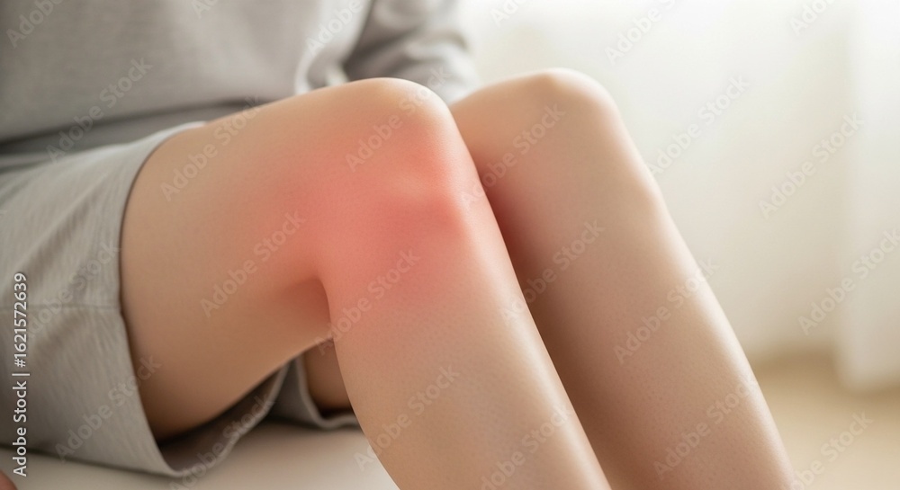 Obraz premium Knee red with pain