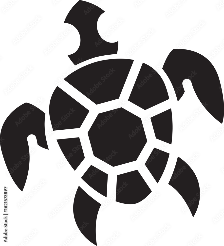 Obraz premium Black Turtle Illustration Icon Vector