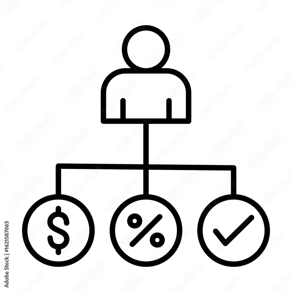 Fototapeta premium Consumer Behavior Icon Vector Illustration Line Version