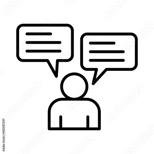 Opinion Icon Vector Illustration Line Version