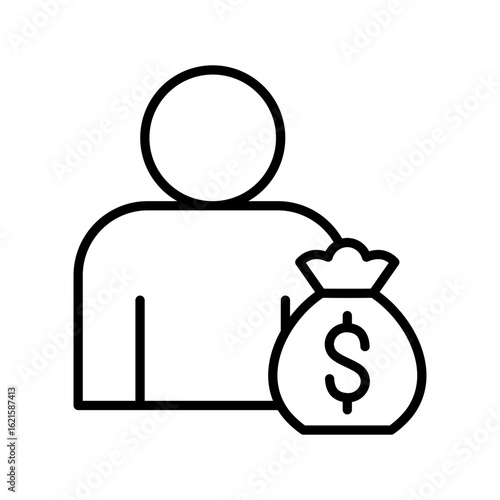 Businessman Icon Vector Illustration Line Version