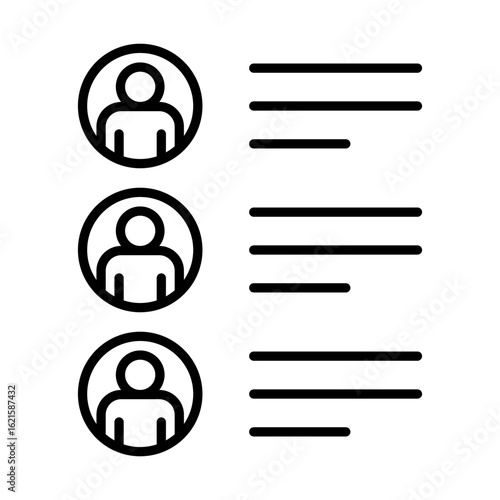 Contact List Icon Vector Illustration Line Version