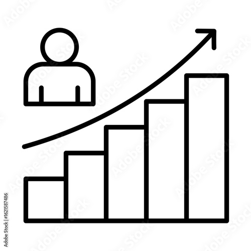Personal Growth Icon Vector Illustration Line Version