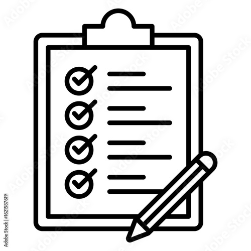 Evaluation Icon Vector Illustration Line Version