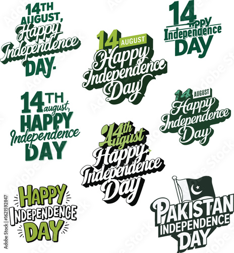Pakistan independence day typography 