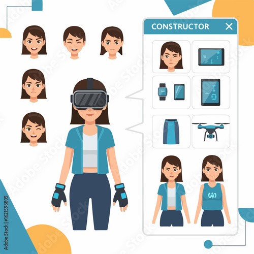 Create a virtual avatar with virtual reality and a customizable character constructor tool for games
