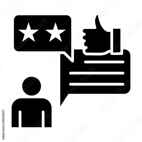 Consumer Reviews Icon Vector Illustration Glyph Version