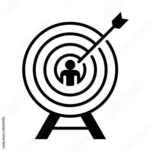 Target People Icon Vector Illustration Glyph Version