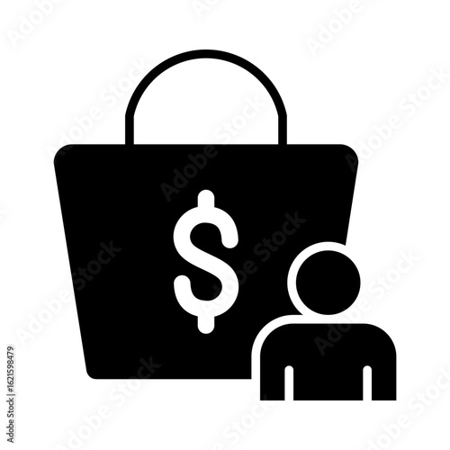 Buyer Icon Vector Illustration Glyph Version
