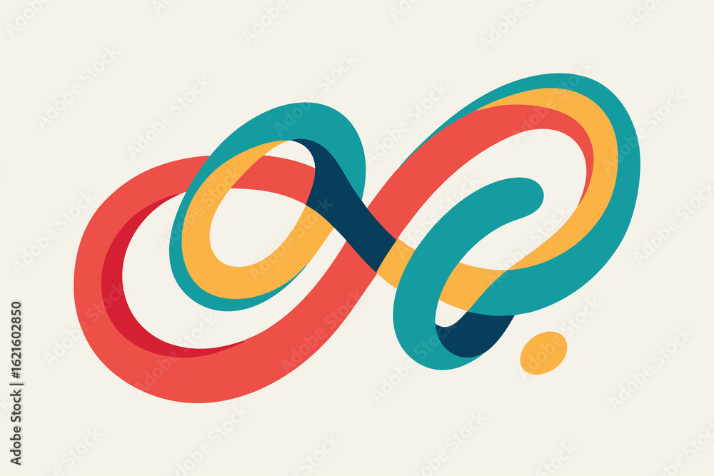 Fototapeta premium Abstract Hand Drawn Continuous Loop Lines