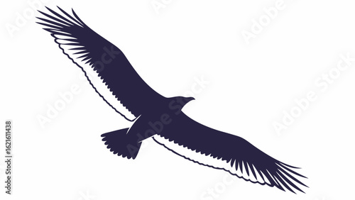 Majestic Eagle Soaring Gracefully Through Clear Blue Sky in Natural Environment