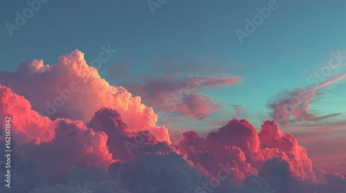 Pastel gradient across smooth overexposed cloudy sky