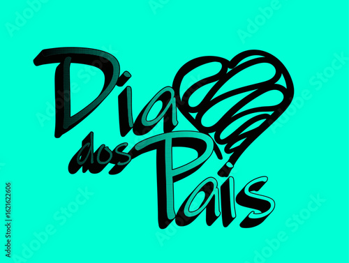 Dia dos pais, celebrating father's day in brazilian portuguese with heart design_1