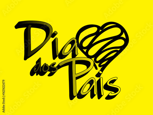 Dia dos pais, celebrating father's day in brazilian portuguese with heart design
