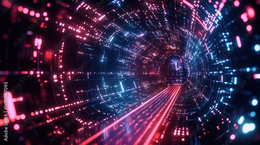 Digital glowing tunnel Digital glowing tunnel