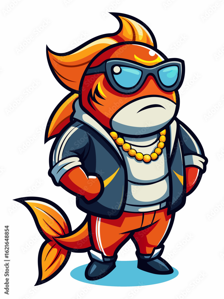 colorful illustration of a koi fish mascot colorful illustration of a koi fish mascot