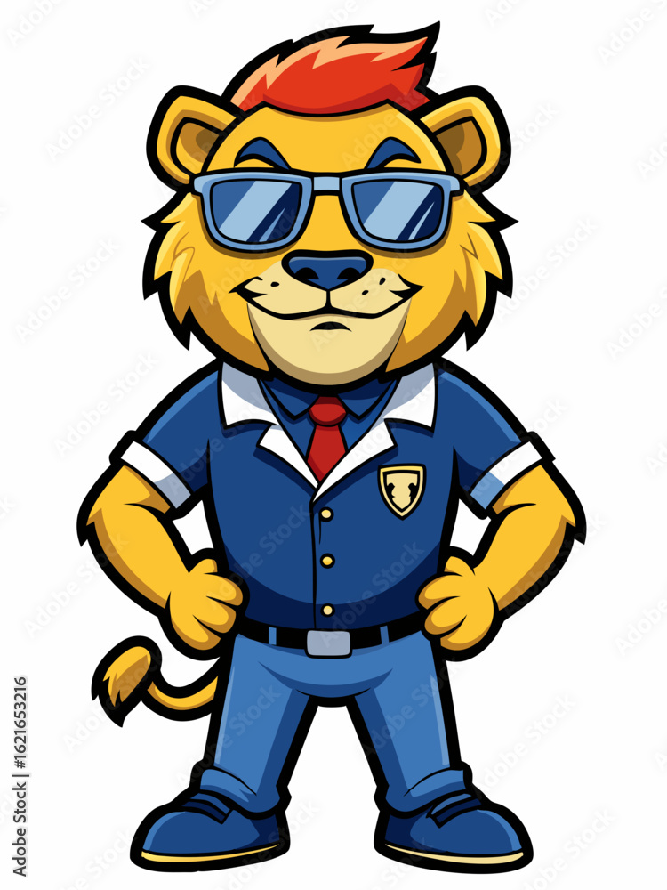 Obraz premium colorful illustration of a lion sailor mascot