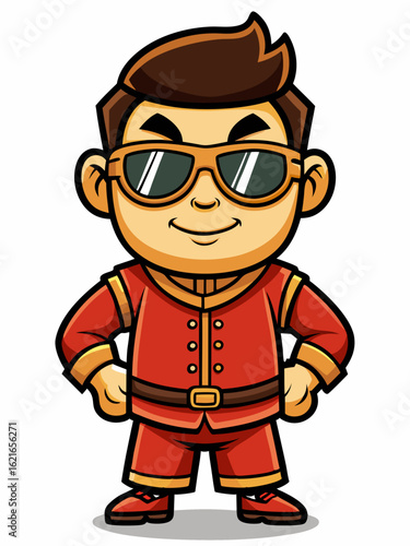 colorful illustration of a wushu man mascot