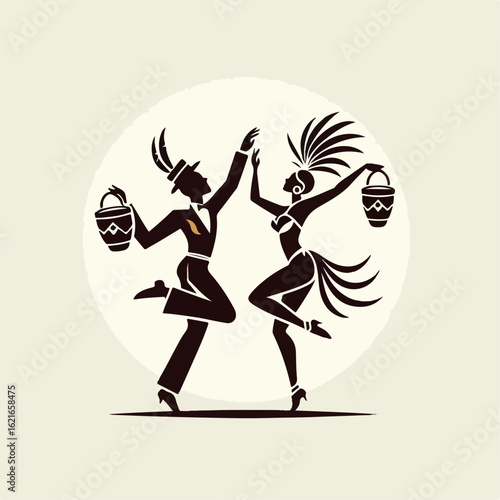 vector illustration of a samba dancer