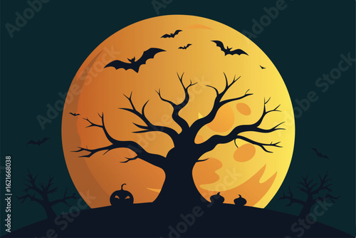 halloween night landscape