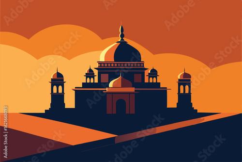 taj mahal vector illustration