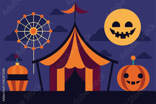 halloween background with pumpkins