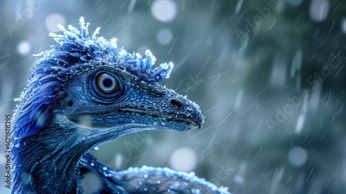 Wallpaper Mural Blue bird rain closeup Torontodigital.ca