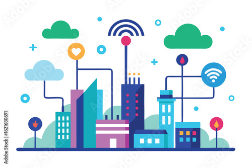 smart city infrastructure with iot and 5g connect.eps