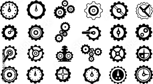 Gear icon vector set. clockwork illustration sign collection. Mechanics symbol.
