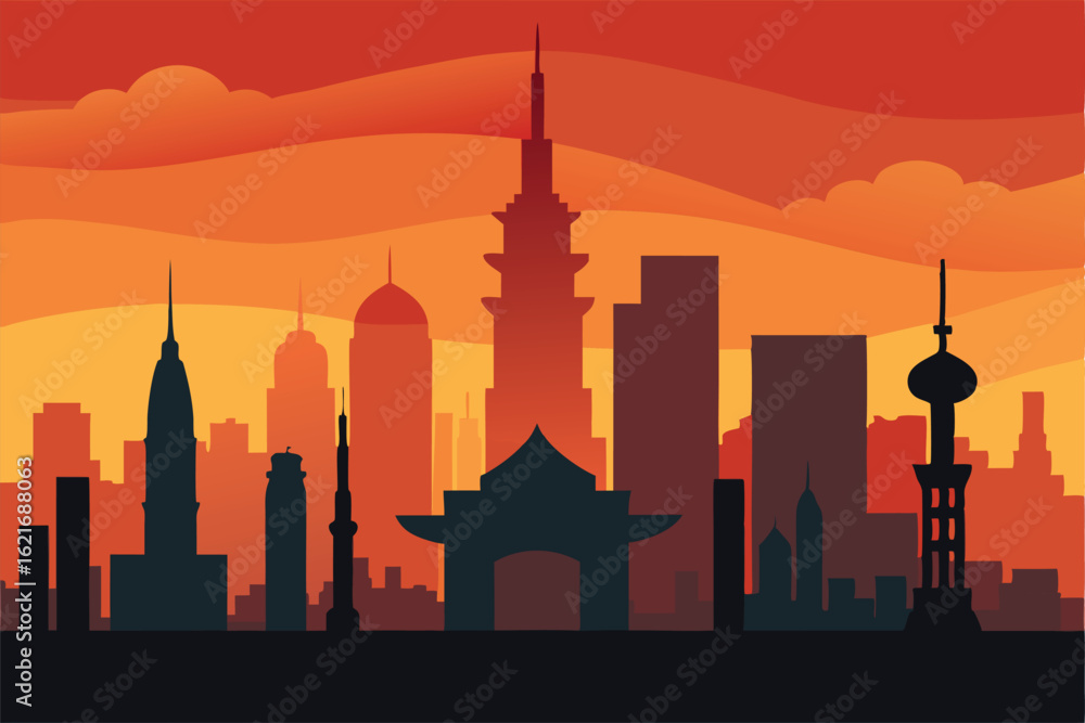 Obraz premium istanbul skyline at sunset