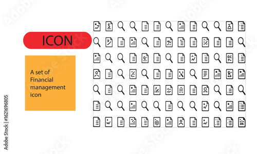 A set of financial management line icon